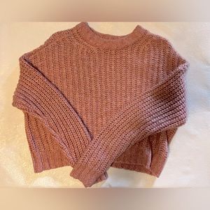 American Eagle Light Pink Cropped Sweater